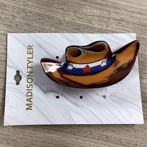 Madison Tyler cowboy hat hair clip.